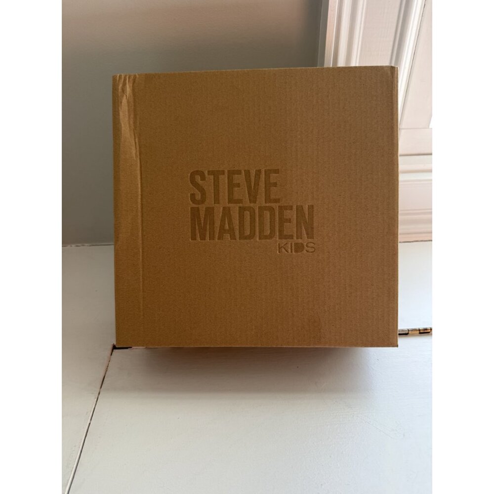NWB Steve Madden Kids Hazzel Leather Ankle Boot Chocolate Brown Size 8 Kids [jb] - Picture 11 of 12